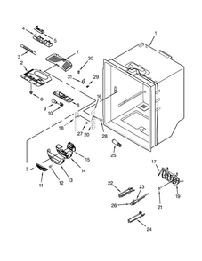 Refrigerator Liner Parts Diagram and Parts List for KBFS20ECBL00  KitchenAid Refrigerator
