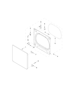 Door Parts Diagram and Parts List for 11069133413  Kenmore Dryer