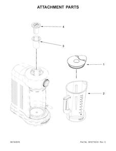 Attachment Parts Diagram and Parts List for 5KSB5080BFP0  KitchenAid Blender