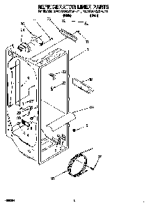 Refrigerator Liner Diagram and Parts List for KSRS22QGBL0  KitchenAid Refrigerator