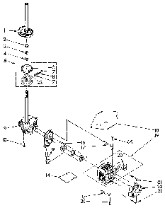 Brake, Clutch, Gearcase, Motor And Pump Diagram and Parts List for LA5500XTF1  Whirlpool Washer