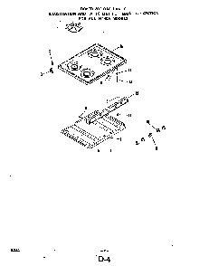 Main Top Diagram and Parts List for 1414*0A  Roper Range