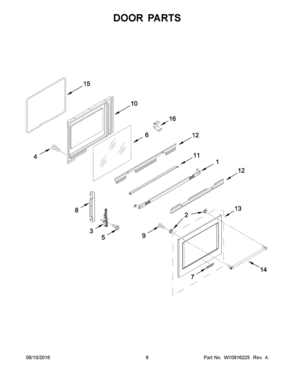 05 - DOOR PARTS Diagram and Parts List for YKFES530ESS1  Whirlpool Range