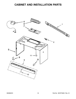 07 - CABINET AND INSTALLATION PARTS Diagram and Parts List for YMMV1174DS0  Whirlpool Microwave