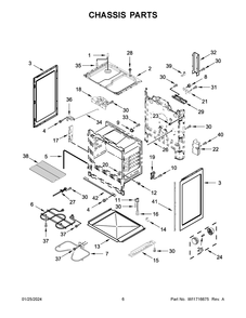 Chassis Parts Diagram and Parts List for WFC315S0JS4  Whirlpool Range