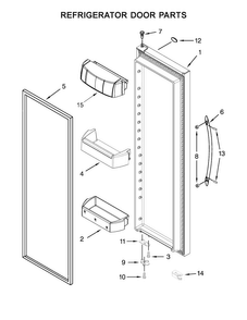 Refrigerator Door Parts Diagram and Parts List for WRS571CIDM01  Whirlpool Refrigerator
