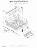 UPPER RACK AND TRACK PARTS Diagram and Parts List for KUDL15FXWH4  KitchenAid Dishwasher