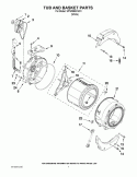 TUB AND BASKET PARTS Diagram and Parts List for WFW9050XW01  Whirlpool Washer