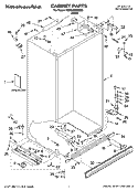 CABINET PARTS Diagram and Parts List for KSSO42QMB03  KitchenAid Refrigerator