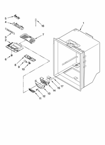 Refrigerator Liner Parts Diagram and Parts List for GB2SHDXPQ12  Whirlpool Refrigerator