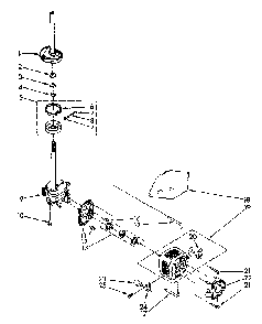 Brake Clutch, Gearcase, Motor And Pump Diagram and Parts List for LA9800XSN1  Whirlpool Washer