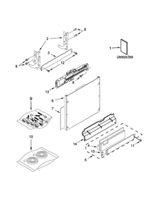 Door And Panel Parts Diagram and Parts List for KDTM504EPA0  KitchenAid Dishwasher
