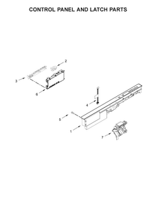 Control Panel And Latch Parts Diagram and Parts List for WDT750SAHZ0  Whirlpool Dishwasher