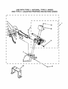 W10336852 Burner Assembly Parts Diagram and Parts List for 11075102311  Kenmore Dryer