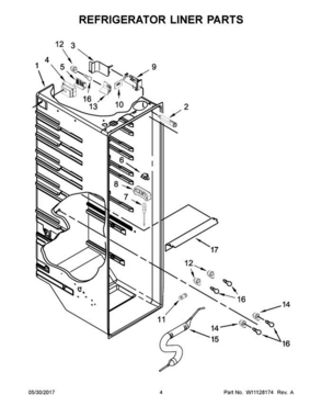 03 - Refrigerator Liner Parts Diagram and Parts List for WRS571CIDM02  Whirlpool Refrigerator