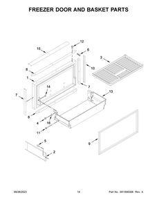 Freezer Door And Basket Parts Diagram and Parts List for KBFN506EPA05  KitchenAid Refrigerator