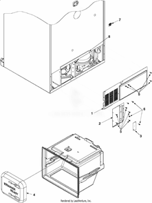 Cabinet Back Diagram and Parts List for ABR2222FES  Whirlpool Refrigerator