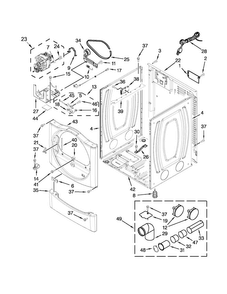 Cabinet Parts Diagram and Parts List for WGD9051YW2  Whirlpool Dryer