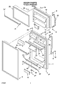 DOOR PARTS Diagram and Parts List for ET1MTEXMQ01  Whirlpool Refrigerator
