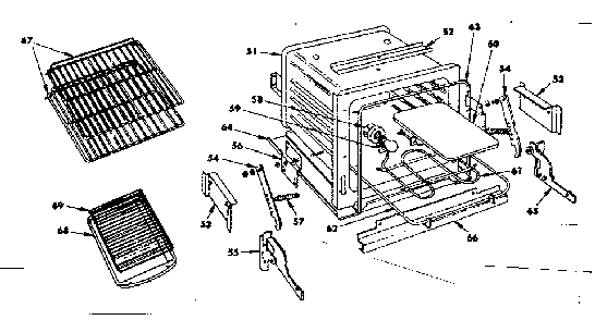 Oven Parts Diagram and Parts List for 1554547020  Kenmore Range