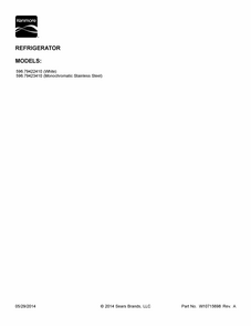Cover Sheet Diagram and Parts List for 59679423410  Kenmore Refrigerator