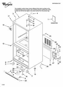 Cabinet Parts Diagram and Parts List for GB9SHKXMQ13  Whirlpool Refrigerator