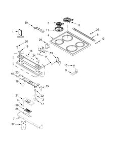 Cooktop Parts Diagram and Parts List for WEC530H0DW0  Whirlpool Range