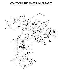 Controls and water inlet parts Diagram and Parts List for 8TWTW4955JW0  Whirlpool Washer