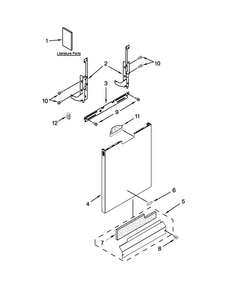 Door And Panel Parts Diagram and Parts List for WDF730PAYW7  Whirlpool Dishwasher