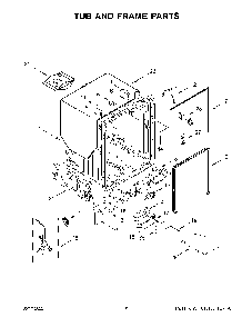 Tub And Frame Parts Diagram and Parts List for KDPM604KPS1  KitchenAid Dishwasher