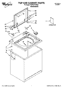 TOP AND CABINET PARTS Diagram and Parts List for 7MWS89700SM0  Whirlpool Washer