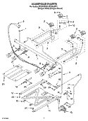 MANIFOLD Diagram and Parts List for SF369LEKQ1  Whirlpool Range
