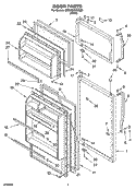 DOOR PARTS Diagram and Parts List for ET8WWKXKQ03  Whirlpool Refrigerator