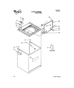 Top And Cabinet Diagram and Parts List for LSQ9565MQ0  Whirlpool Washer