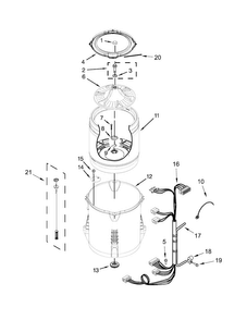 Basket And Tub Parts Diagram and Parts List for 7MWTW5622BW1  Whirlpool Washer