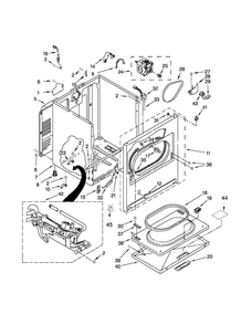 Cabinet Parts Diagram and Parts List for 11071202015  Kenmore Dryer