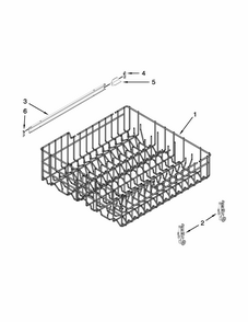 Upper Rack And Track Parts Diagram and Parts List for IUD7070DS0  Whirlpool Dishwasher