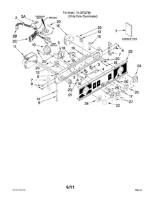 Washer/dryer Control Panel Parts Diagram and Parts List for 11088732799  Kenmore Washer Dryer Combo