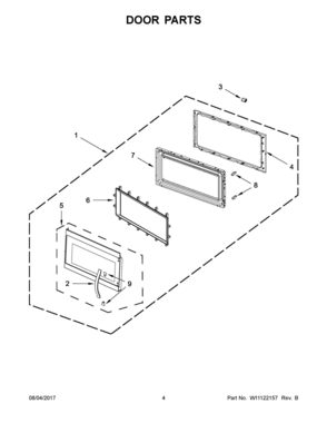 03 - DOOR PARTS Diagram and Parts List for YKMHS120EBS0  Whirlpool Microwave