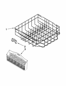 Lower Rack Parts Diagram and Parts List for 66513272K113  Kenmore Dishwasher