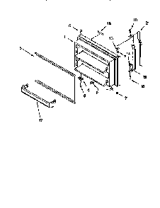 Freezer Door Diagram and Parts List for KTRSKDBL03  KitchenAid Refrigerator