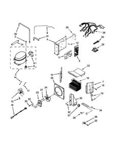 Upper Unit Parts Diagram and Parts List for KSSC36QTS08  KitchenAid Refrigerator