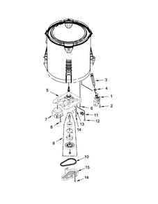 Gearcase, Motor And Pump Parts Diagram and Parts List for 7MWTW1800DM1  Whirlpool Washer