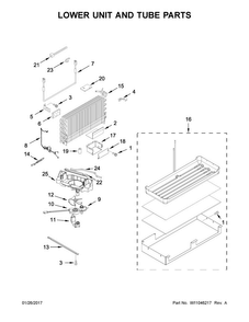 Lower Unit And Tube Parts Diagram and Parts List for KBFN402ESS02  KitchenAid Refrigerator