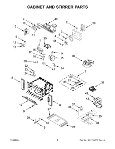 05 - Cabinet And Stirrer Parts Diagram and Parts List for KMBP100ESS21  Whirlpool Microwave