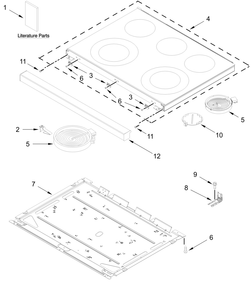 Cooktop Parts Diagram and Parts List for MFES4030RS1  Whirlpool Range