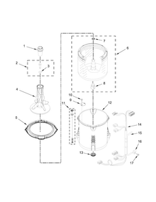 Basket And Tub Parts Diagram and Parts List for 7MWTW1500EM1  Whirlpool Washer