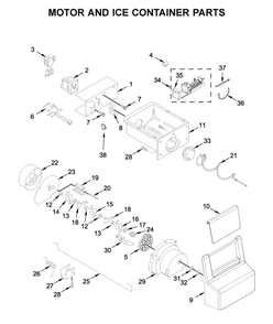 Motor And Ice Container Parts Diagram and Parts List for WRS315SDHT04  Whirlpool Refrigerator