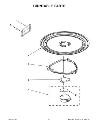 Turntable Parts Diagram and Parts List for IMH172DS2  Whirlpool Microwave