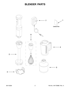 Blender Parts Diagram and Parts List for KHBBV83DG0  KitchenAid Blender